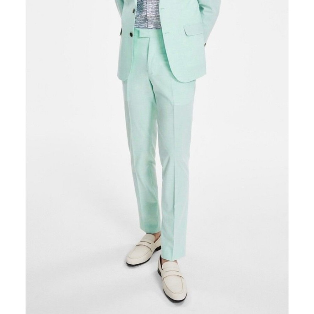 $395 NEW NICK GRAHAM Mens 36x32 Mint Green Soft Trousers/Dress Pants/Slacks